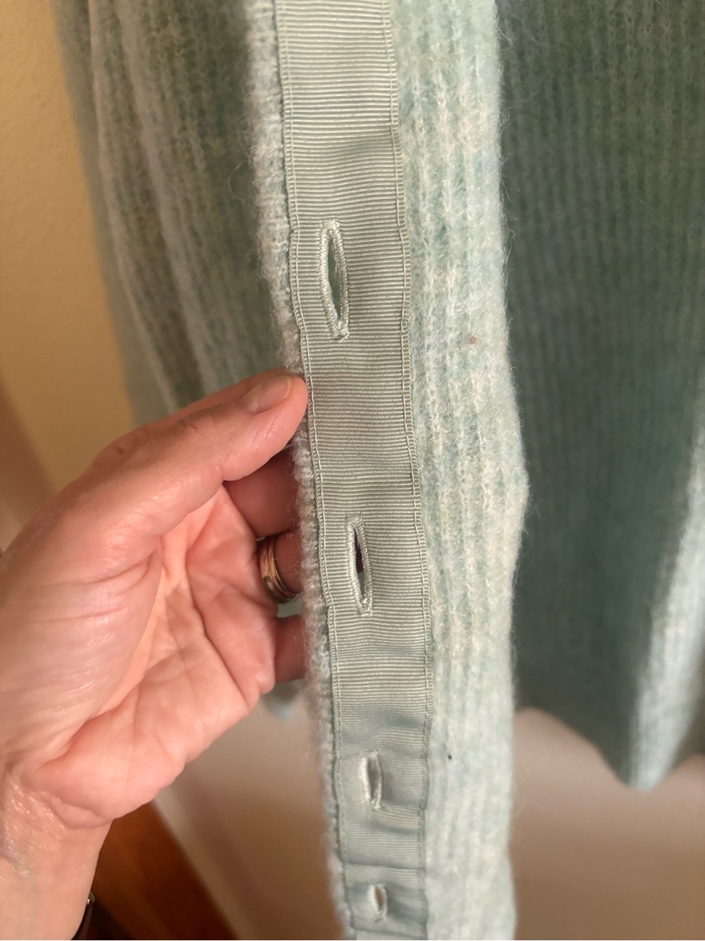 Sezane OTHELLO cardigan in sea green - Picture 7 of 7